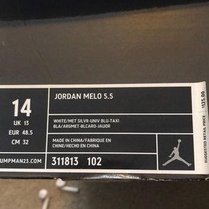 Jordan’s size 14 (melo 5.5) good condition